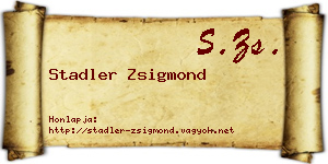 Stadler Zsigmond névjegykártya